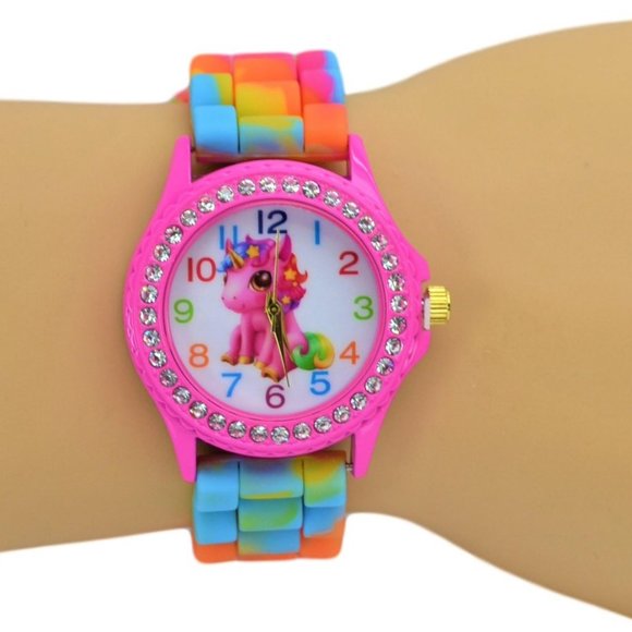 Girls Unicorn Gift Set Stones Watch & Drawstring Backpack. Choose From 3 Colors - Picture 4 of 16